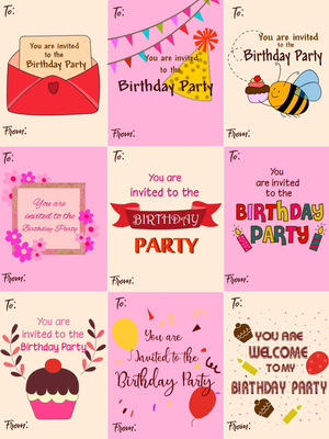 Birthday Invitation - 9 in 1