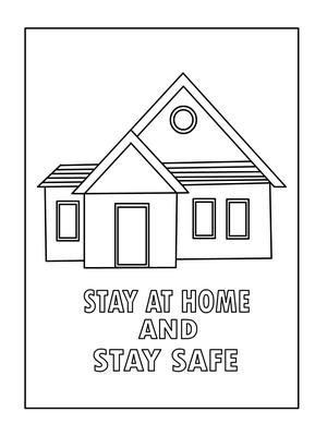 Stay at Home and Stay Safe - Coloring Card