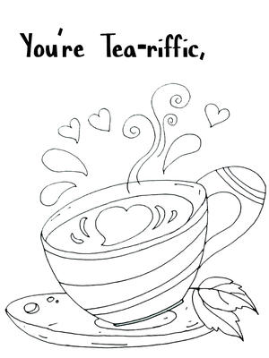 You're Tea-riffic - Coloring Card