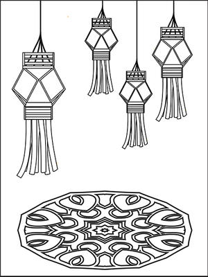 Happy 
Diwali - Coloring Card