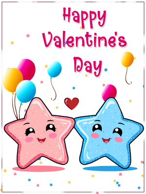 Sweet star-themed Valentine's card