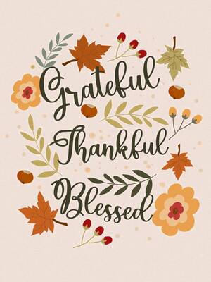 This card celebrates gratitude with autumn leaves and warm colors, perfect for Thanksgiving