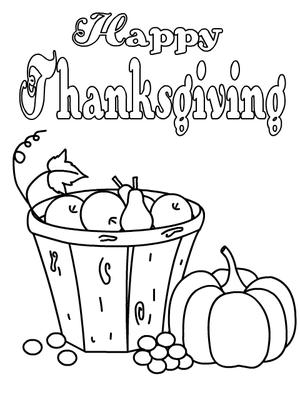 Happy 
Thanksgiving - Coloring Card