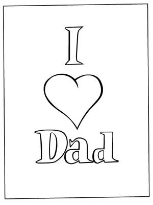 I Love Dad - Father's Day Coloring Card