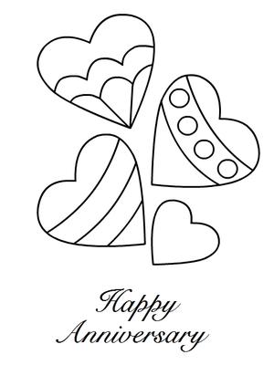 Happy Anniversary - Coloring Card