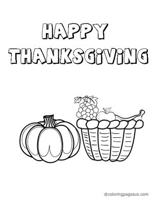 Happy 
Thanksgiving - Coloring Card