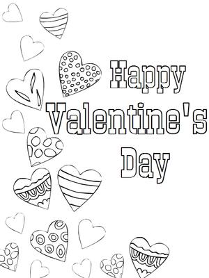 Happy 
Valentine's Day - Coloring Card