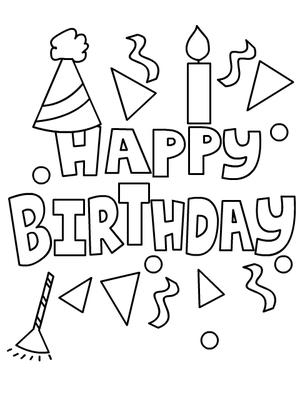 Happy Birthday - Coloring Card