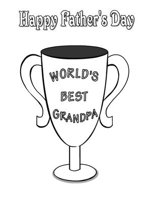 Happy Father's Day World's Best Dad - Coloring Card