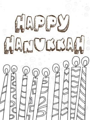 Happy Hanukkah - Coloring Card