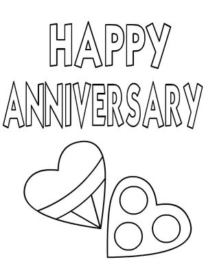 Happy Anniversary - Coloring Card