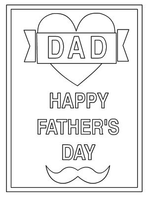 Happy Father's Day - Coloring Card