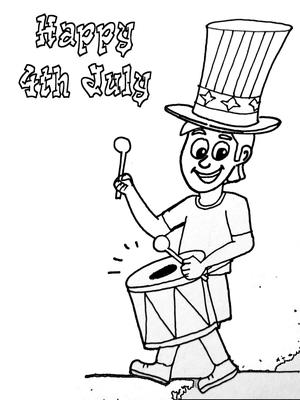 4th of July Coloring Card