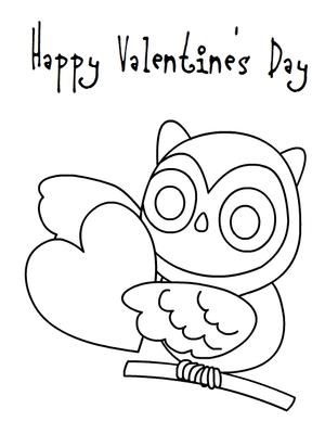 Happy 
Valentine's Day - Coloring Card
