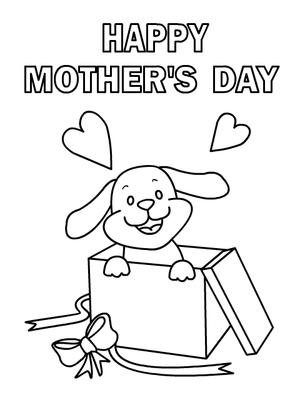Mothers Day Coloring Card