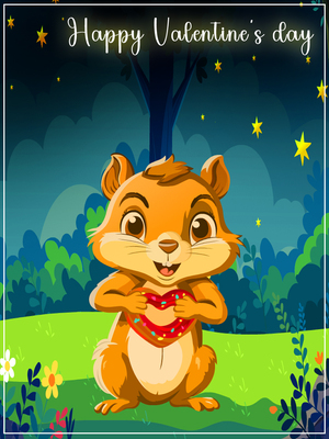Happy Valentine's Day - squirrel Valentine's card