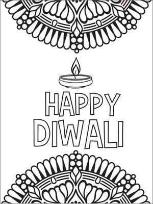 Happy 
Diwali - Coloring Card