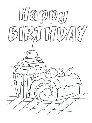 Happy Birthday - Coloring Card