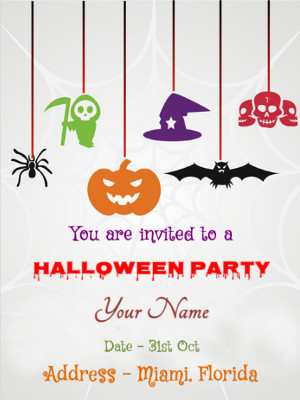 Halloween Party Invitation Photocard