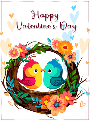 Sweet lovebirds Valentine's Day card