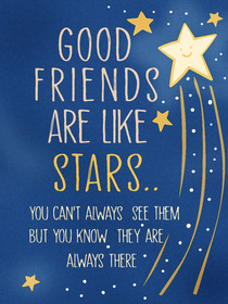 Inspirational friendship card with starry night theme
