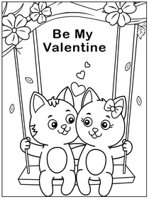 Be My Valentine coloring card for kids.