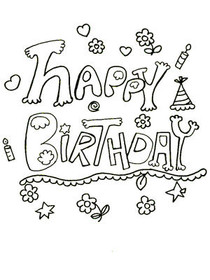 Happy Birthday - Coloring Card