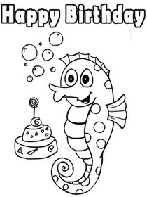 Happy Birthday - Coloring Card