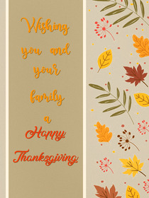 Wishing You and Your Family a Happy Thanksgiving