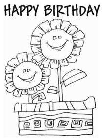 Happy Birthday - Coloring Card