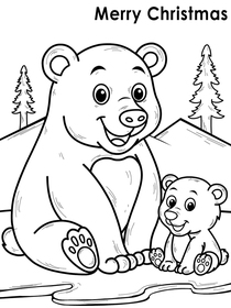 The big and little bears in the snow!