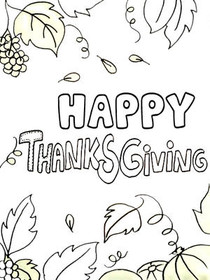 Happy 
Thanksgiving - Coloring Card