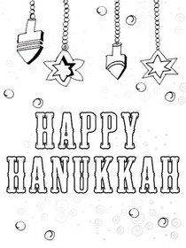 Happy Hanukkah - Coloring Card