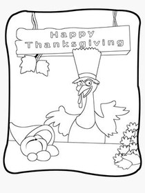 Happy 
Thanksgiving - Coloring Card