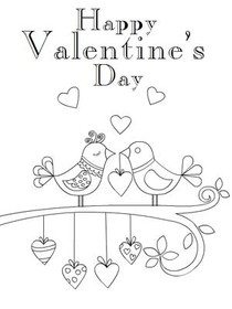 Happy 
Valentine's Day - Coloring Card