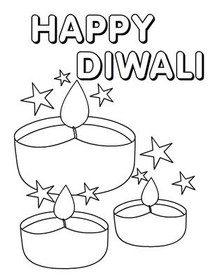 Happy 
Diwali - Coloring Card