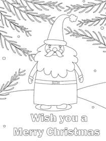 Wish You a Merry Christmas - Coloring Card