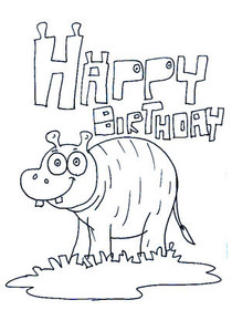 Happy Birthday - Coloring Card