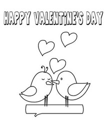 Happy 
Valentine's Day - Coloring Card