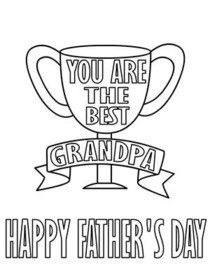 You are the Best Grandpa, Happy Father's Day - Coloring Card