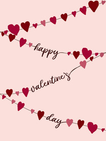Heart garlands —perfect for a sweet, printable Valentine Card.