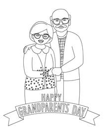 Happy Grandparents Day - Coloring Card