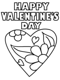 Happy 
Valentine's Day - Coloring Card