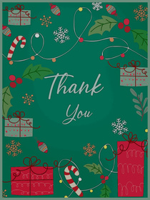 This festive "Thank You" printable card is the perfect way to express your gratitude