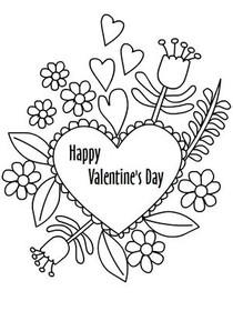 Happy 
Valentine's Day - Coloring Card