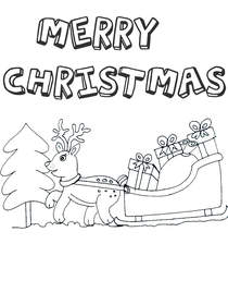 Merry Christmas - Christmas Coloring Card