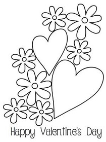 Happy 
Valentine's Day - Coloring Card