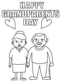 Happy Grandparents Day - Coloring Card
