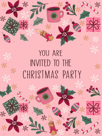 A festive Christmas party invitation card - Perfect for a fun and cheerful Christmas party