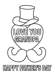 Love You Grandpa, Happy Father's Day - Coloring Card